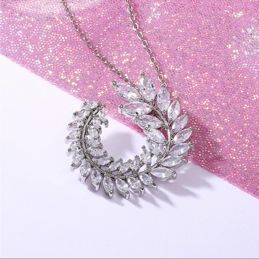 New 925 Silver Beautiful Diamond Necklace - Picture 12 of 15